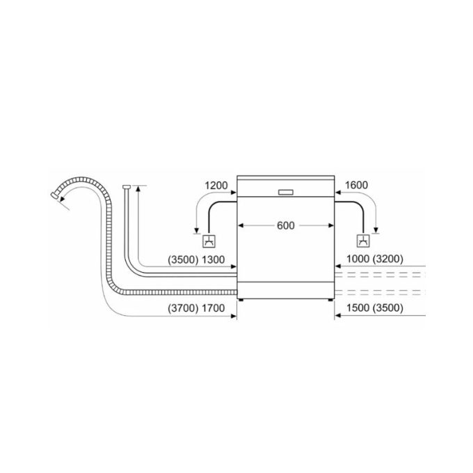 Máy rửa bát độc lập Bosch SMS23BW01T serie 2 - Trắng 8 Thiết kế lắp đặt của máy rửa bát độc lập Bosch SMS23BW01T serie 2