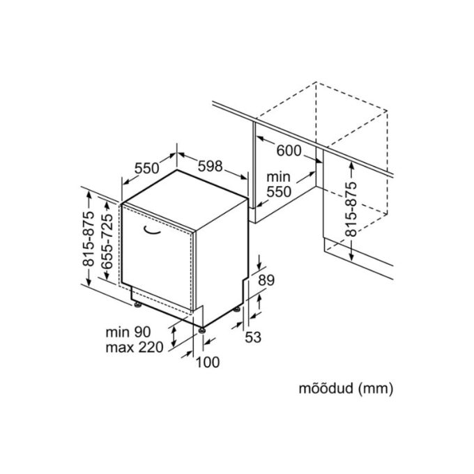 Máy rửa bát Bosch SMV4HVX31E 7 Kích thước máy rửa bát Bosch SMV4HVX31E