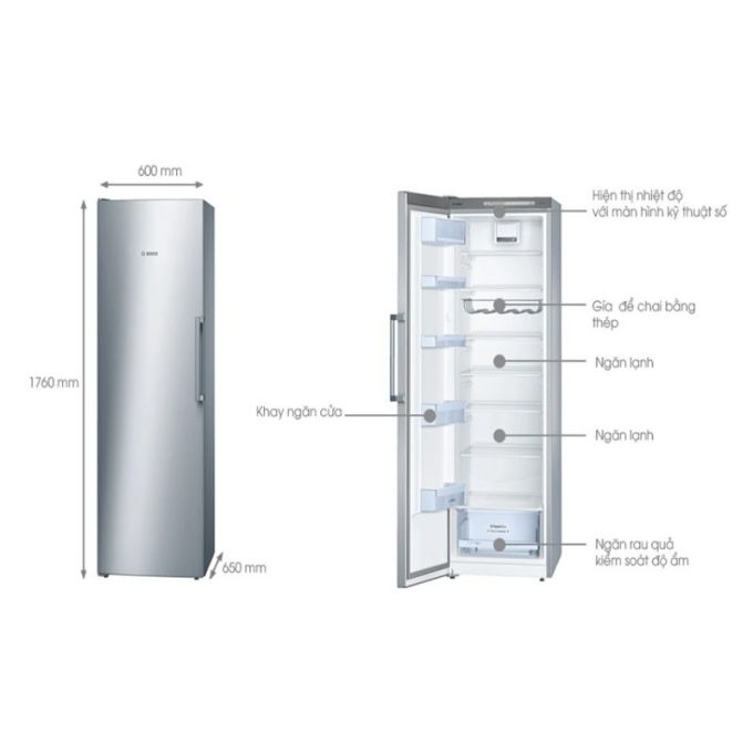 Kích thước tủ mát Bosch KSV36VI30