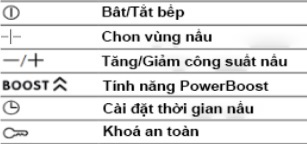Bếp từ 3 vùng nấu Bosch PUJ63KBB5E 10 Tính năng bảng điều khiển Bếp từ Bosch PUJ63KBB5E
