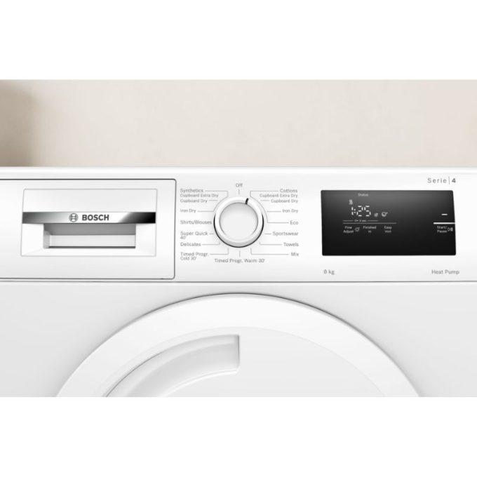 Máy sấy quần áo Bosch WTH83028SG serie 4 3 Bảng điều khiển của máy sấy quần áo Bosch WTH83028SG serie 4