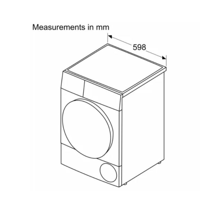 Máy sấy quần áo Bosch WTH83028SG serie 4 7 Chiều ngang của máy sấy quần áo Bosch WTH83028SG serie 4
