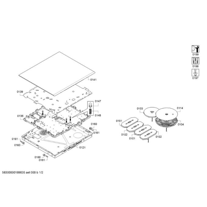 Bếp từ Bosch 4 vùng nấu PXE651FC1E 3 Cấu tạo bếp từ Bosch 4 vùng nấu PXE651FC1E