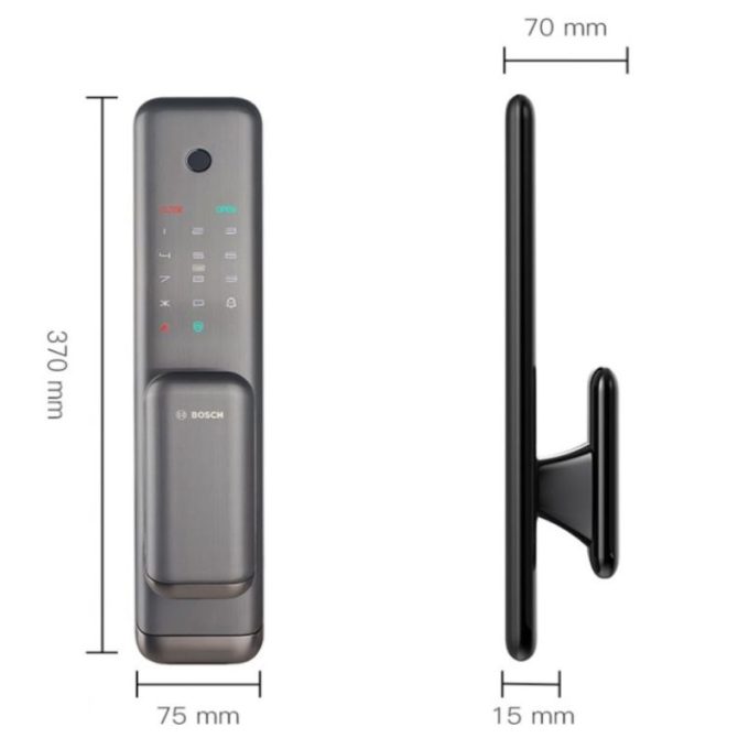 Khóa điện tử Bosch EL 500 EU 4 Kích thước khóa điện tử Bosch EL 500 EU xám