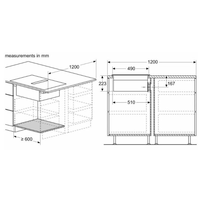 Bếp từ Bosch 4 vùng nấu PIE811B15E 6 Lắp đặt bếp từ Bosch 4 vùng nấu PIE811B15E