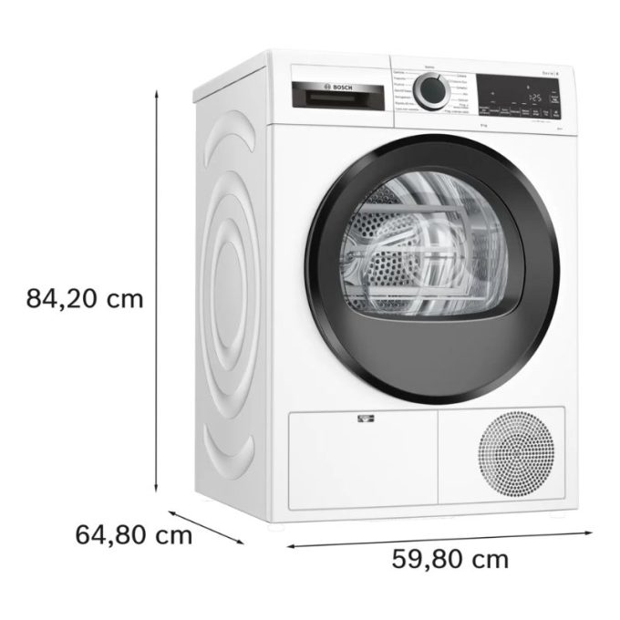 Máy sấy bơm nhiệt Bosch 8 kg WQG23100IT Serie 6 4 Hình ảnh máy sấy bơm nhiệt Bosch 8 kg WQG23100IT Serie 6