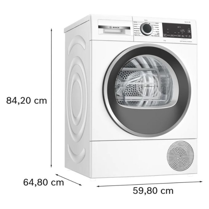 Máy sấy bơm nhiệt Bosch 9 kg WQG245D0IT Serie 6 4 Hình ảnh máy sấy bơm nhiệt Bosch 9 kg WQG245D0IT Serie 6