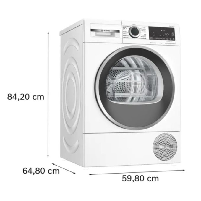 Máy sấy bơm nhiệt Bosch 8 kg WQG235A0IT Serie 6 5 Kích thước máy sấy bơm nhiệt Bosch 8 kg WQG235A0IT Serie 6