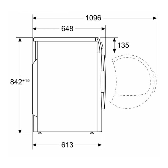 Máy sấy bơm nhiệt Bosch 8 kg WQG23100IT Serie 6 3 Kích thước máy sấy bơm nhiệt Bosch 8 kg WQG23100IT Serie 6