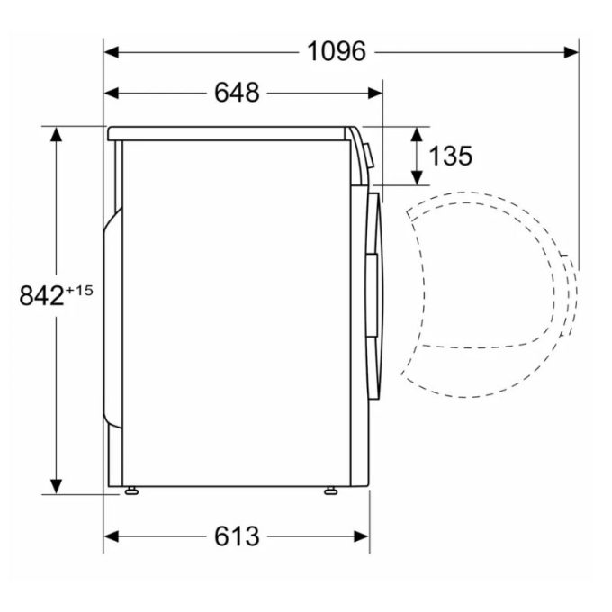 Máy sấy bơm nhiệt Bosch 9 kg WQG241A0IT Serie 6 4 Kích thước máy sấy bơm nhiệt Bosch 9 kg WQG241A0IT Serie 6