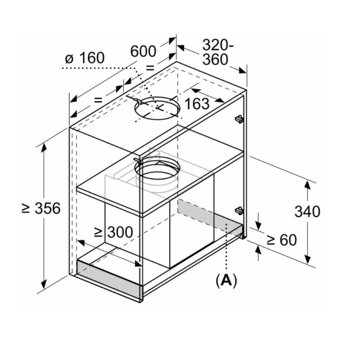 Máy hút mùi Bosch DBB67AM60 4 Kích thước máy hút mùi DBB67AM60