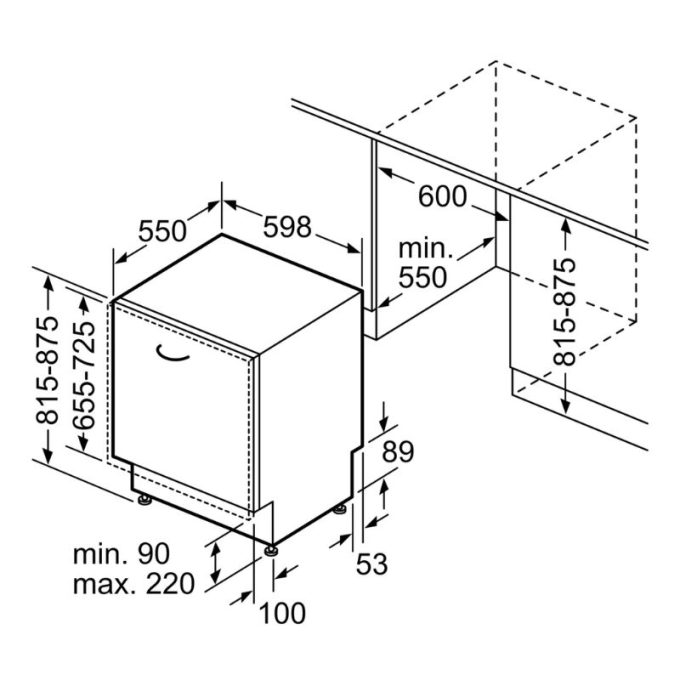 Máy rửa bát Bosch SMV2HVX22E Series 2 7 Kích thước máy rửa bát Bosch SMV2HVX22E