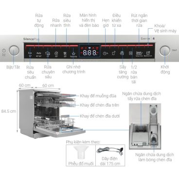 Đặc điểm máy rửa bát độc lập Bosch SMS4EMI06E Serie 4 Đặc điểm máy rửa bát độc lập Bosch SMS4EMI06E Serie 4