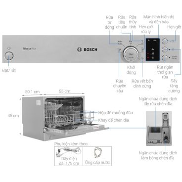 Đặc điểm máy rửa bát mini Bosch SKS62E38EU Đặc điểm máy rửa bát mini Bosch SKS62E38EU
