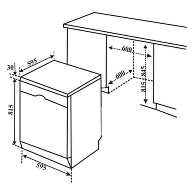 Máy rửa bát độc lập Bosch SMS6ZCI06E Serie 6 5 Kích thước máy rửa bát độc lập Bosch SMS6ZCI06E Serie 6