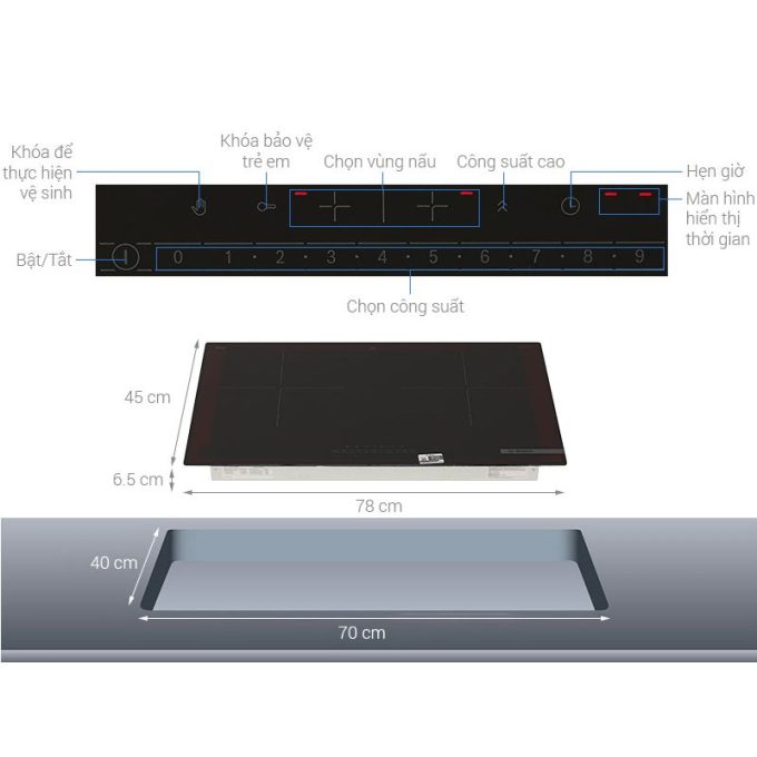 Bếp từ đôi Bosch PPI8256EVN 4 chi tiet bep tu doi bosch ppi8256evn