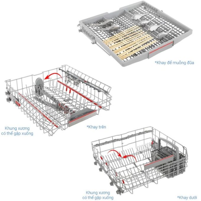 Máy rửa bát độc lập Bosch SMS6ZCI37Q Serie 6 4 khay may rua bat doc lap bosch sms6zci37q serie 6