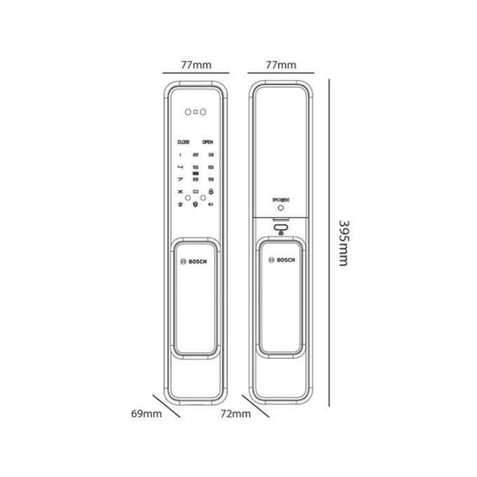 Khóa cửa vân tay Bosch EL500 EU Gold 4 kich thuoc khoa cua van tay bosch el500 eu gold