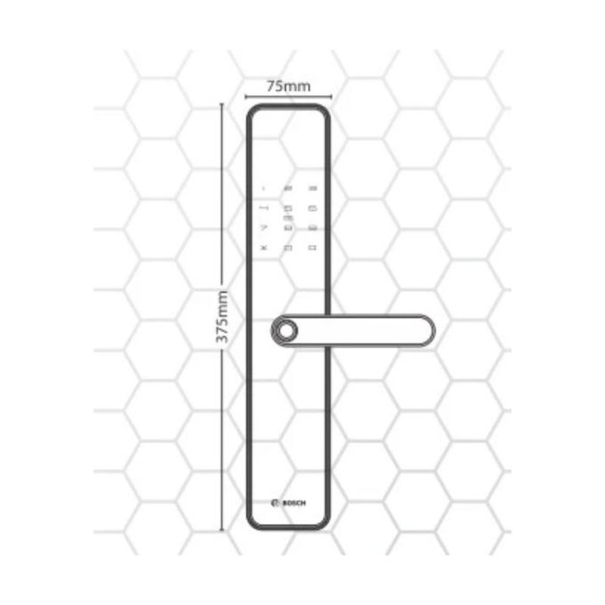 Khóa cửa vân tay Bosch ID40 EU Gray 3 kich thuoc khoa cua van tay bosch id40 eu gray 1