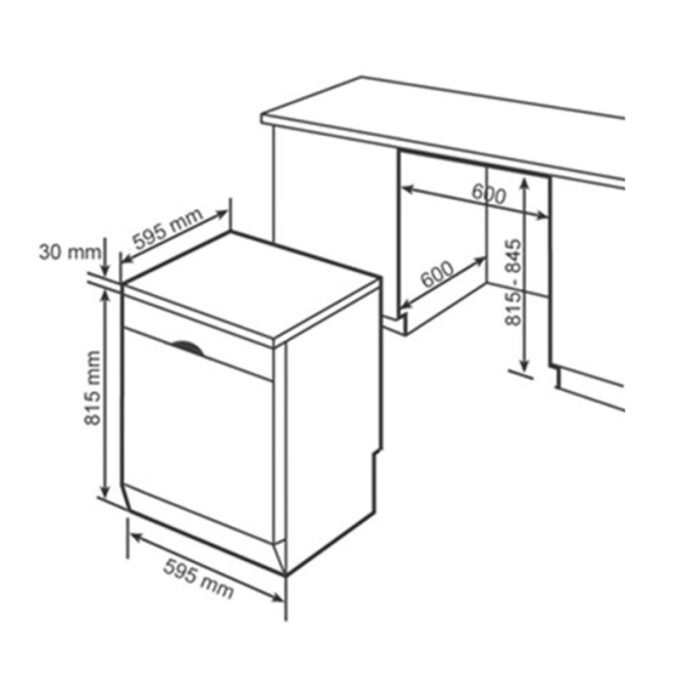 Máy rửa bát độc lập Bosch SMS6ZCI03E 4 kich thuoc may rua bat doc lap bosch sms6zci03e