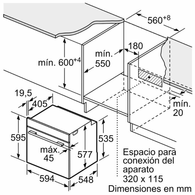 Lò nướng âm tủ 71L Bosch HBG7241B1 5 lap dat lo nuong am tu 71l bosch hbg7241b1 1