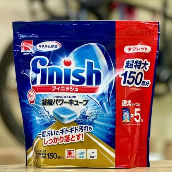 Viên rửa bát Finish Nhật túi 150 viên 2 Ảnh viên rửa bát Finish Nhật túi 150 viên