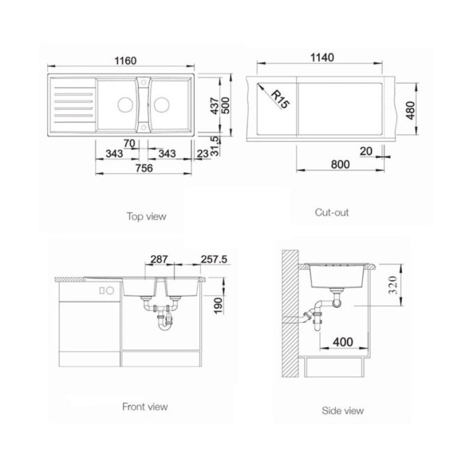 Chậu rửa bát Blanco LEXA 8 S Jasmine 3 chau rua bat blanco lexa 8 s jasmine 3
