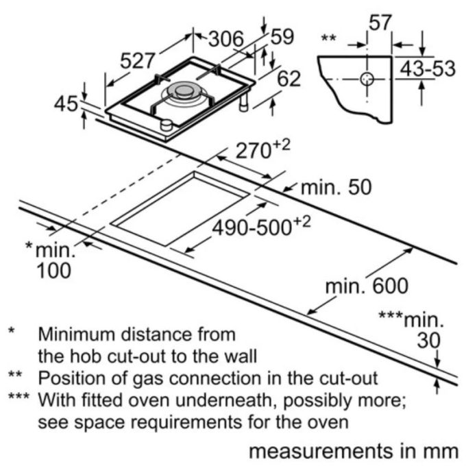 Bếp gas âm Bosch PRA3A6B70 6 kich thuoc lap dat bep gas am bosch pra3a6b70