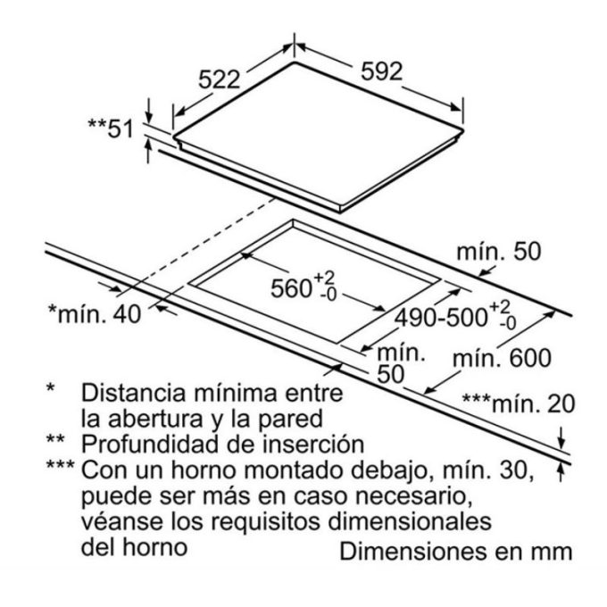 Bếp từ Bosch Balay 3EB967LU 5 kich thuoc lap dat bep tu bosch balay 3eb967lu