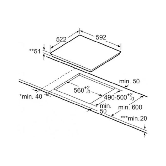 Bếp từ Bosch PIE611FB1E 3 kich thuoc lap dat bep tu bosch pie611fb1e