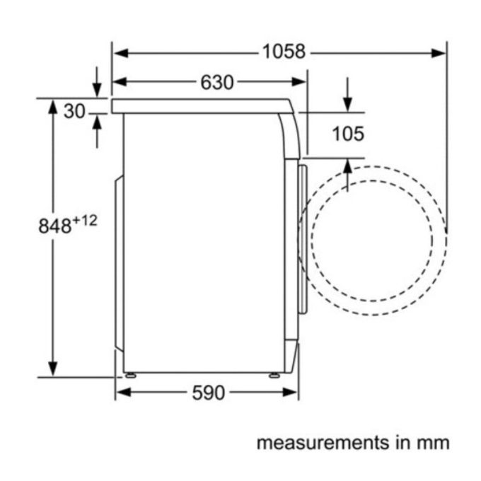 Máy giặt Bosch WAN28260BY 3 kich thuoc lap dat may giat bosch wan28260by
