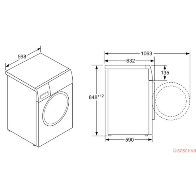 Máy giặt Bosch WAT28482SG 3 kich thuoc lap dat may giat bosch wat28482sg