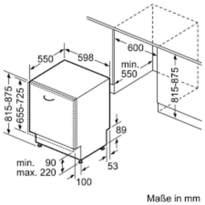 Máy rửa bát Bosch SMV4HCX48E 3 kich thuoc lap dat may rua bat bosch smv4hcx48e