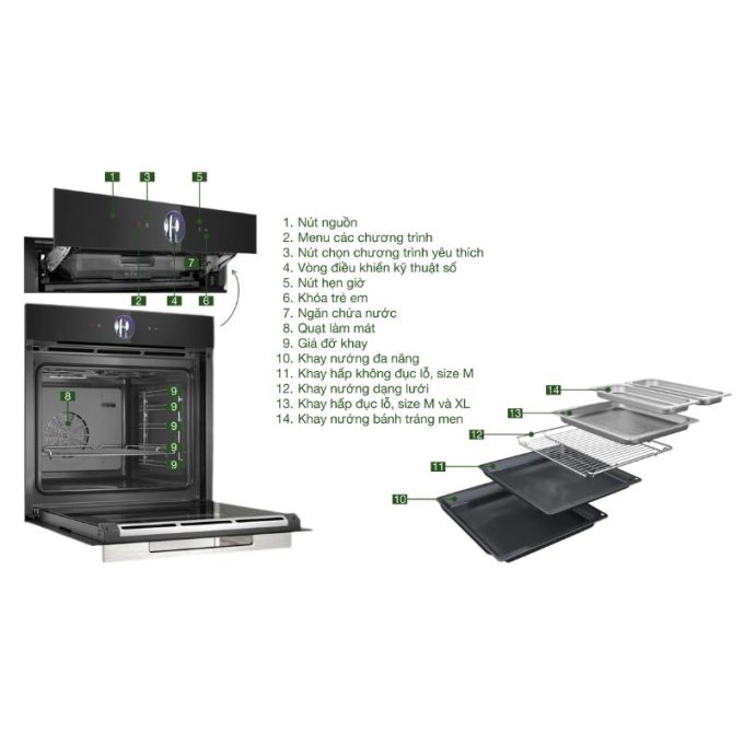 chi tiet lo nuong kem hap bosch hsg7361b1